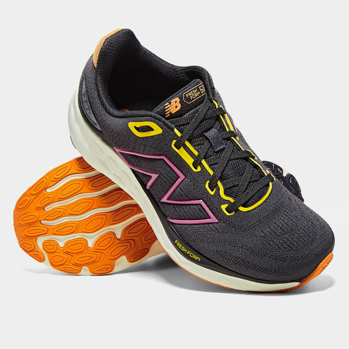 Tênis New Balance Fresh Foam 680 V8 Feminino - Preto+Rosa