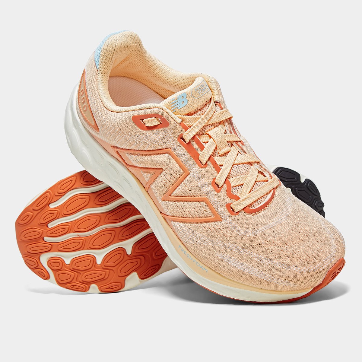 Tênis New Balance Fresh Foam 680 V8 Feminino - Laranja+Azul
