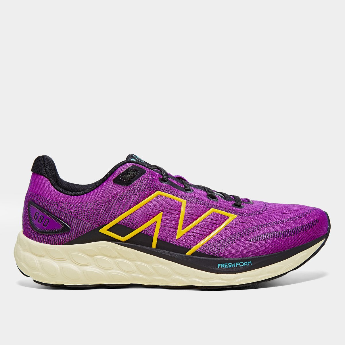 Tênis New Balance Fresh Foam 680 V8 Feminino - Violeta+Amarelo