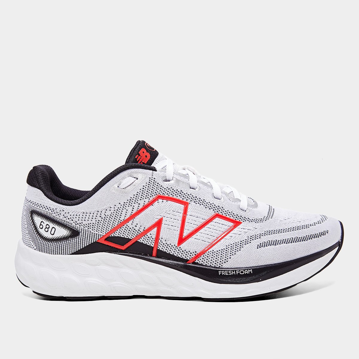 Tênis New Balance Fresh Foam 680 V8 Masculino - Branco+Vermelho