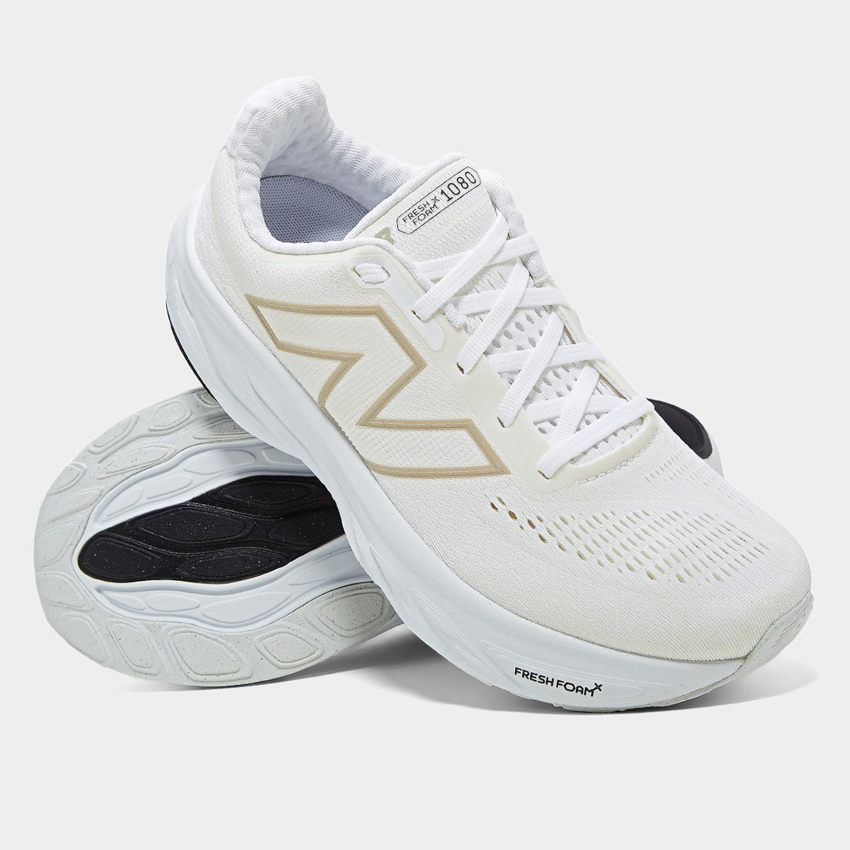 Tênis New Balance Fresh Foam X 1080 V14 Feminino - Off White+Bege