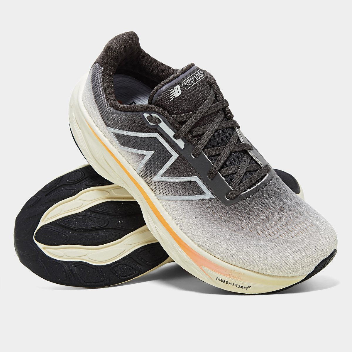 Tênis New Balance Fresh Foam X 1080 V14 Masculino - Preto+Off White