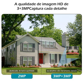 Camera de Segurança Wifi | Dupla Lente 6MP 4K